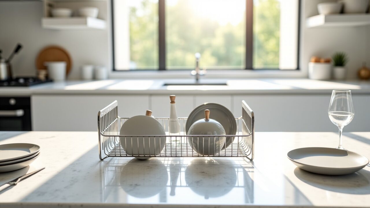 Égouttoir à vaisselle Tempo Alessi en acier inoxydable : alliez design élégant et fonctionnalité pratique