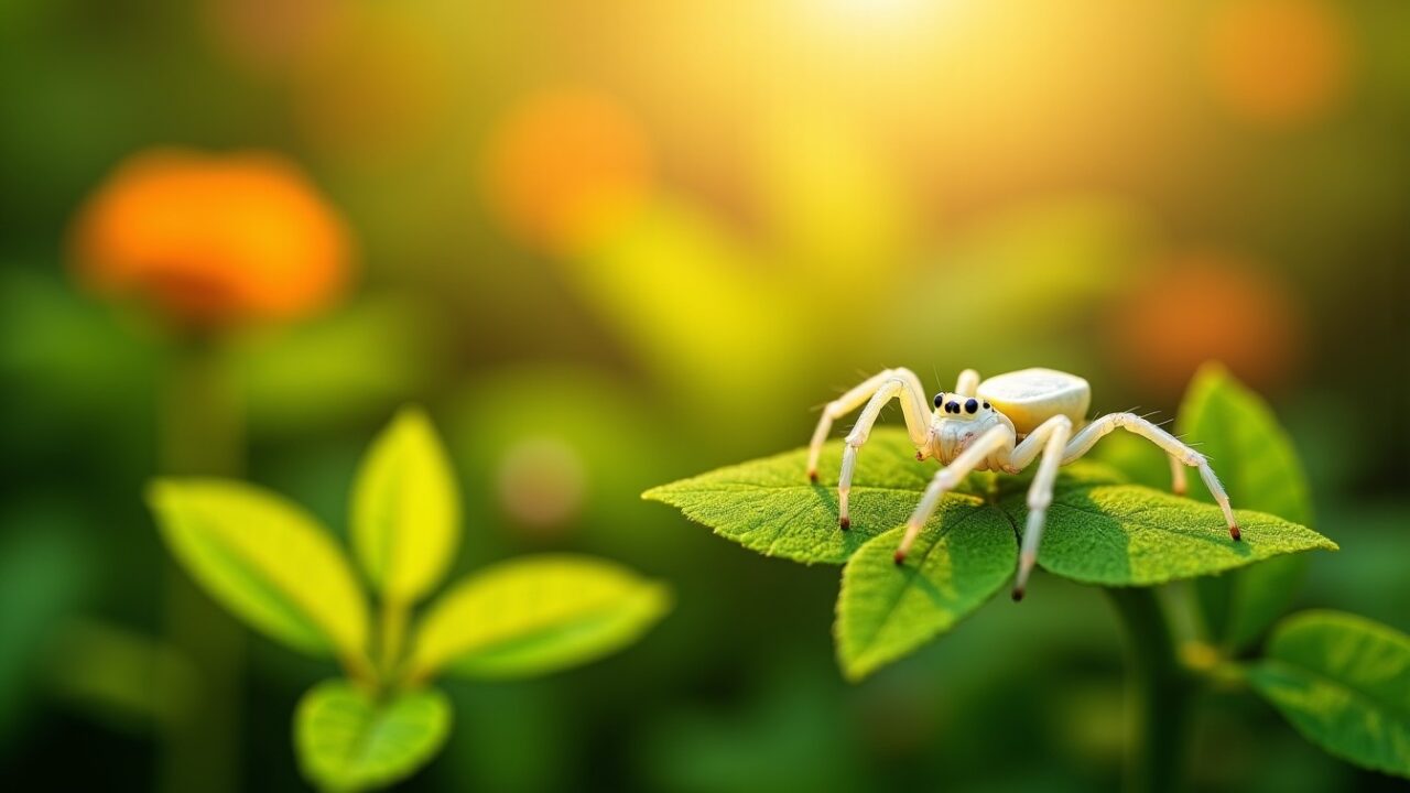 Araignée blanche au jardin : comment identifier la thomise variable