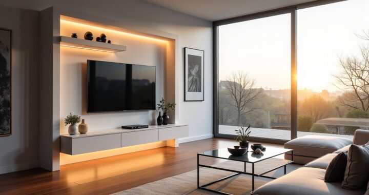 Meubles TV en placo plâtre : inspirations modernes pour sublimer votre salon contemporain en 2025