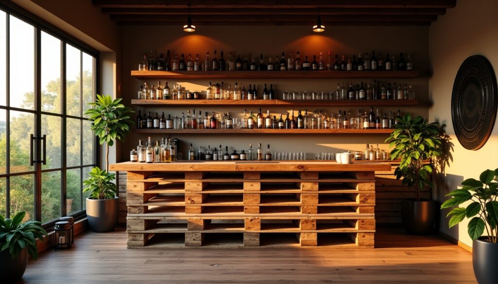 Bar en palettes : inspirations créatives pour concevoir un meuble unique et personnalisé
