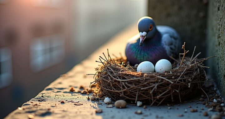 Nid de pigeon sur mon balcon : signification et messages secrets révélés